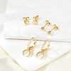 304 Stainless Steel Rhinestone Moon & Star & Round Earring Sets EJEW-Z098-22G-2
