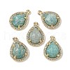 Natural Amazonite Faceted Teardrop Pendants G-U028-02G-04-1