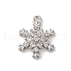 Brass Pave Clear Cubic Zirconia Charms KK-V016-03P-1