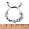 Adjustable Natural Aquamarine Braided Bead Bracelets for Women BJEW-U035-02M-5