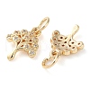 Rack Plating Brass Micro Pave Clear Cubic Zirconia Charms KK-D097-05G-2