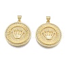 Brass Micro Pave Clear Cubic Zirconia Pendants KK-G431-08G-2
