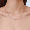 304 Stainless Steel Round Ball Snake Chain Necklaces for Women NJEW-K288-01GP-1