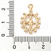 Brass Micro Pave Clear Cubic Zirconia Pendants ZIRC-U003-01G-09-3