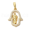 Brass Micro Pave Cubic Zirconia Pendants KK-S391-11G-1