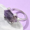 Natural Amethyst Finger Rings X-RJEW-P121-A02-1