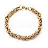 201 Stainless Steel Byzantine Chain Bracelets BJEW-B078-152G-2