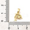 Brass Micro Pave Clear Cubic Zirconia Charms KK-Q040-03D-G-3