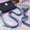 5 Yards Polyester Striped Jacquard Ribbon OCOR-WH0078-287C-5