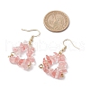 Natural Mixed Stone Beads Dangle Earrings EJEW-JE06388-3