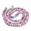 Opaque Crackle Glass Round Beads Strands GLAA-T031-8mm-02-3