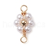 Imitated Pearl Acrylic Beaded Copper Wire Wrapped Connector Charms PALLOY-JF02593-1
