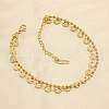 304 Stainless Steel Sequin Disc Link Chain & Ball Chain Double Layer Anklets for Women FS-WG0AA08-01-1