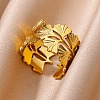 304 Stainless Steel Adjustable Open Cuff Rings for Women RJEW-U060-03E-G-1