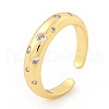 Clear Cubic Zirconia Open Cuff Ring RJEW-I083-15G-1