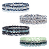 ANATTASOUL 4 Sets 4 Color Sparkling Glass Beaded Stretch Bracelets Set BJEW-AN0001-67-1