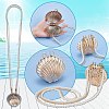   Natural Shell & Alloy Starfish Charm Bracelet & Bib Necklace & Adjustable Ring & Dangle Stud Earrings & Aligator Hair Clip & Mini Crossbody Bags SJEW-PH0001-11-6