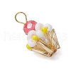 Glass Seed Beaded Cupcake Pendants PALLOY-MZ00581-06-3