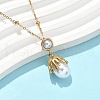 304 Stainless Steel Flower Pendant Necklaces & Stud Earrings for Women SJEW-B020-05G-2