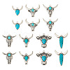  14Pcs 7 Styles Synthetic Turquoise Pendants FIND-TA0003-06-2