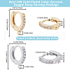 Beebeecraft 12Pcs 2 Colors Brass Micro Pave Clear Cubic Zirconia Huggie Hoop Earring Findings KK-BBC0012-09-2