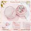 3-Slot Octagon Velvet Rings Box CON-WH0099-13B-3