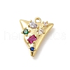 Brass Micro Pave Cubic Zirconia Pendants KK-U061-05G-01-1