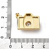 Brass Micro Pave Cubic Zirconia & Enamel Pendants KK-Q098-36G-B-3
