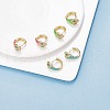 Cubic Zirconia Snake Hoop Earrings with Enamel EJEW-SZ0001-87C-2