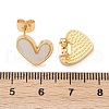 Natural Shell Heart Stud Earrings EJEW-K251-09G-2