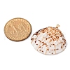 Natural Clam Shell Copper Wire Wrapped Pendants PALLOY-TA00268-3