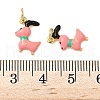 Brass Enamel Charms KK-K293-46G-3