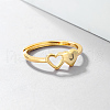 925 Sterling Silver Double Heart Letter J Finger Rings for Women FH5526-3