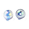 UV Plating Transparent Rainbow Iridescent Acrylic Beads OACR-F004-01C-3