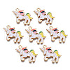 Rack Plating Alloy Enamel Pendants ENAM-T011-136B-1