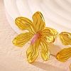 Adjustable Alloy Flower Finger Rings for Women RJEW-B124-01B-1