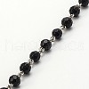 Handmade Faceted Round Glass Beads Chains for Necklaces Bracelets Making X-AJEW-JB00084-02-1