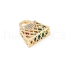 Brass Micro Pave Clear Cubic Zirconia Pendants KK-R213-17G-2