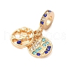 Rack Plating Alloy Colorful Rhinestone European Dangle Charms PALLOY-S189-43G-2