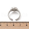 Brass Micro Pave Clear Cubic Zirconia with Enamel Cuff Rings RJEW-Z094-01P-01-5