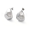 Non-Tarnish 304 Stainless Steel Twist Teardrop Stud Earrings EJEW-D095-06P-1