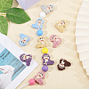 CHGCRAFT 14Pcs 7 Colors Monkey Food Grade Eco-Friendly Silicone Focal Beads SIL-CA0003-10-4