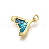 Brass Enamel Charms KK-F899-07G-2