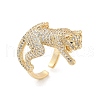 Brass Micro Pave Clear Cubic Zirconia Cuff Rings for Women Men RJEW-Z080-01G-4