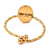 Oval Natural Tiger Eye Finger Rings RJEW-Q822-38G-03-3