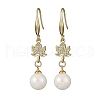 Brass Micro Pave Clear Cubic Zirconia Dangle Earrings EJEW-F362-09G-4