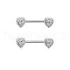 Brass Clear Cubic Zirconia Nipple Rings WG88A97-14-1