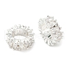 Brass Micro Pave Cubic Zirconia European Beads KK-A254-08S-1