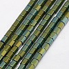 Electroplate Non-magnetic Synthetic Hematite Beads Strands G-J166-3x3mm-07-1