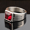 Fashionable 304 Stainless Steel Cubic Zirconia Finger Rings for Men FS-WGE7444-02-1
